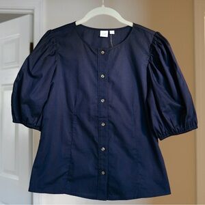 NWT GAP Navy Cotton Blouse